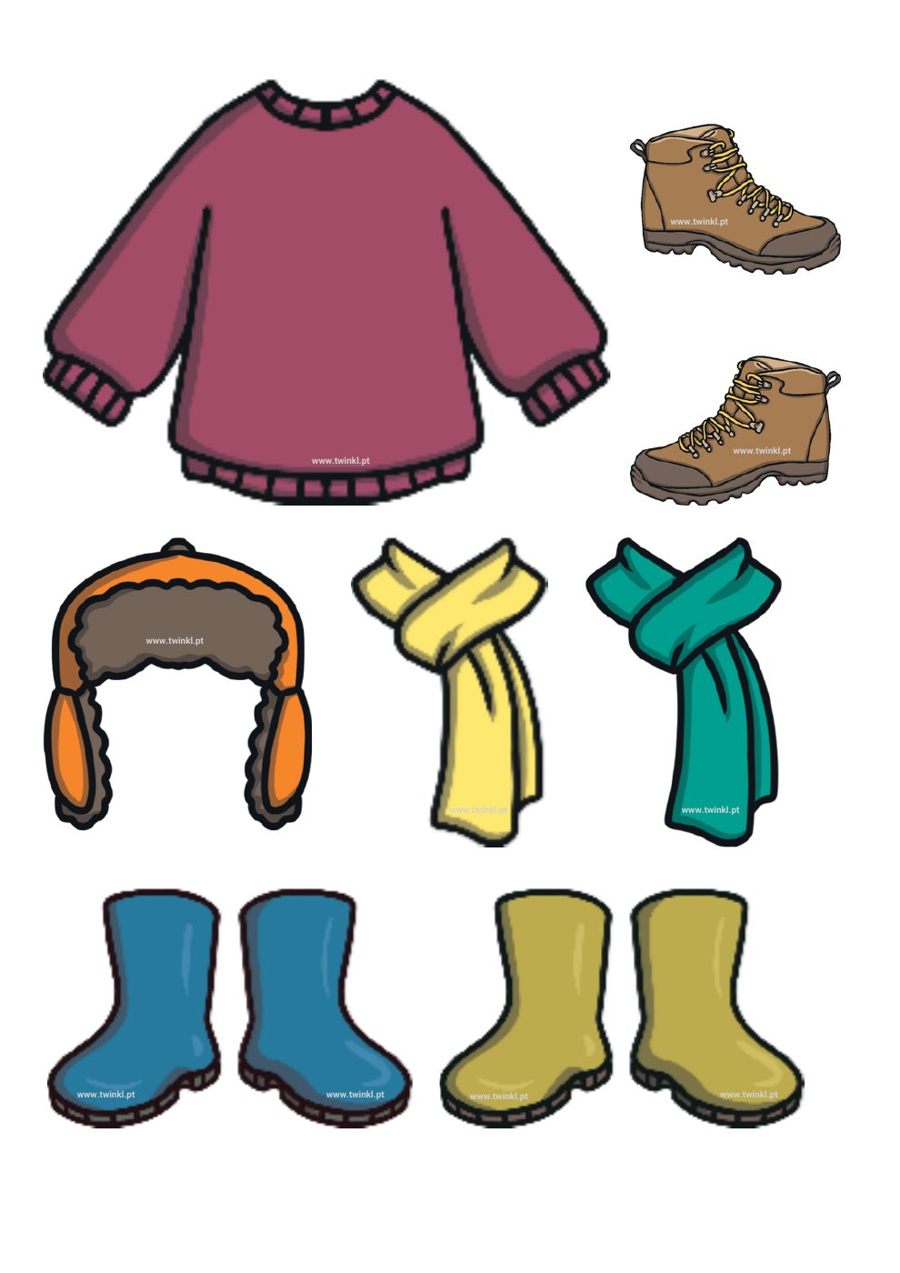 Roupas para recortar — Recorte, Monte e Aprenda
